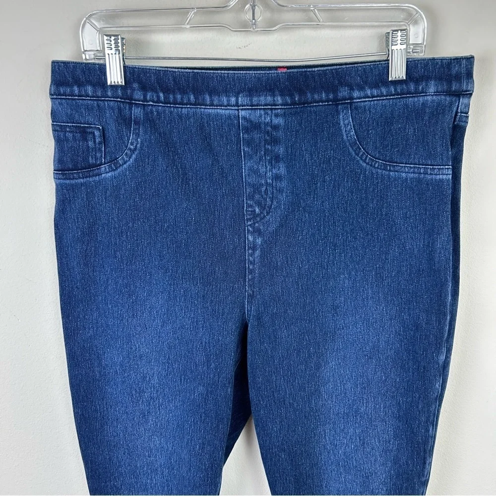 Spanx pull-on dark wash jean jogging pants "Jean-ish ankle leggings" size: 1X - Picture 2 of 9
